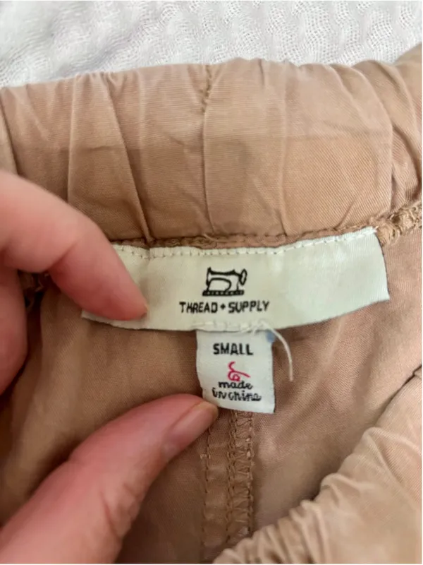 Women's Thread & Supply Brown Cargo Pants S Tencel - Image 3