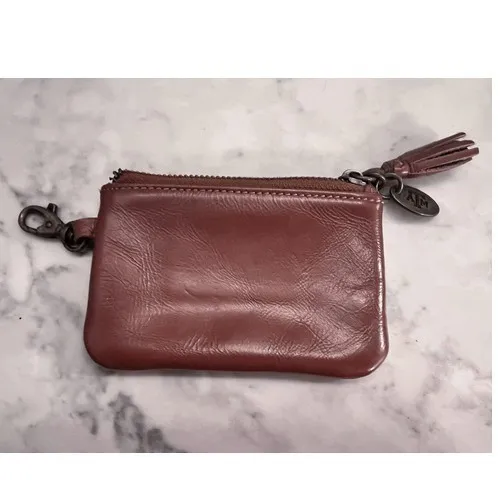 Jack‎ Mason Brown Leather ID Holder Coin Pouch Texas A&M Charm Tassel Zipper - Image 2