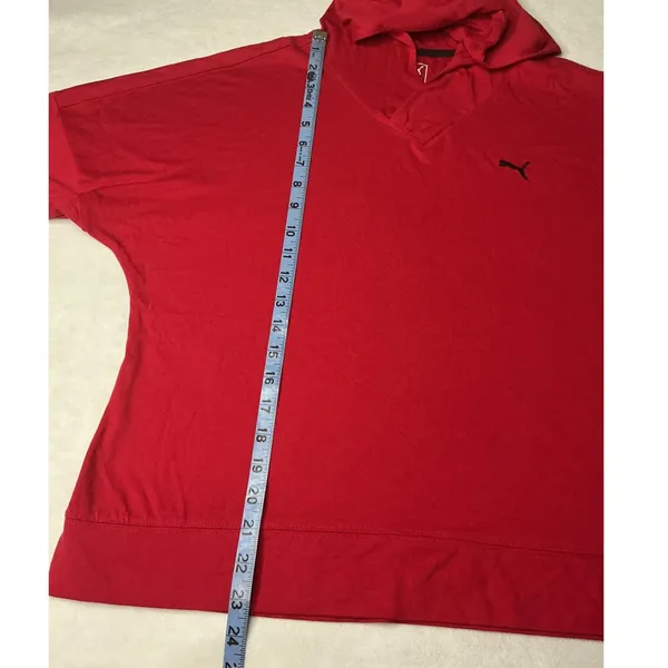 Puma Red Dry‎ Cell V-Neck Hoodie Pullover Top Womens XL - Image 7