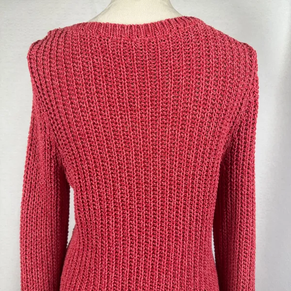 Lauren Jeans Co. Ralph Lauren Red Pink Knit Sweater Long Sleeve Womens‎ Large - Image 5
