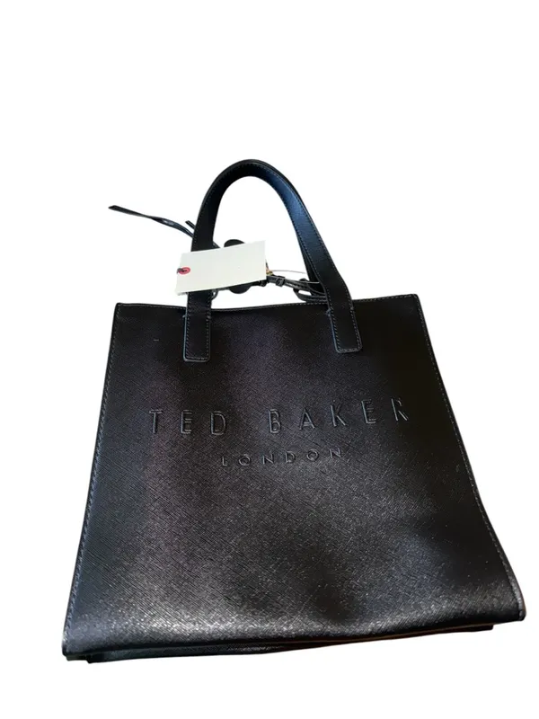 NWT Ted Baker London The Icon Black Embossed Small Tote With Flower Charm - Image 7