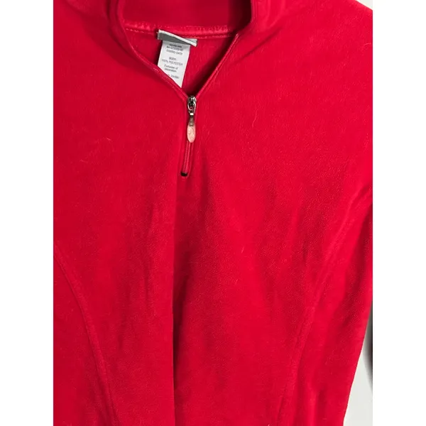 C9 by Champion Fleece Pullover Womens Small Red Excellent Quarter Zip Mock‎ Neck - Image 2