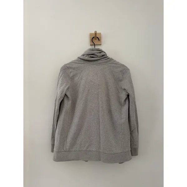 ALLSAINTS Brooke Sweat Women’s Gray Snap Hooded Jacket Pockets Size Sm Lounge - Image 5