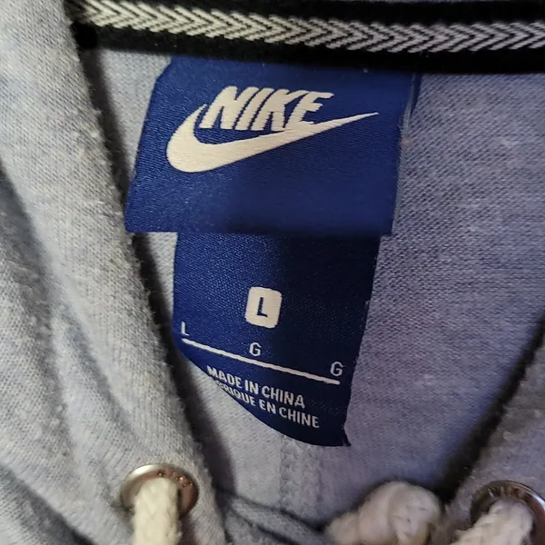 Nike blue hooded hoodie pullover sweatshirt sz Large - Image 5