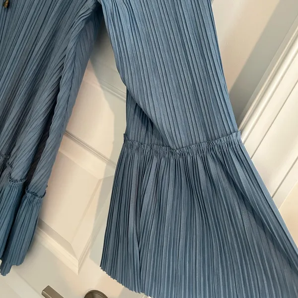 Free People Can’t Help It Pleated Mini Dress Blue Size M - Image 7