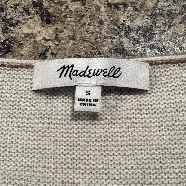 Madewell Sweater Merino Wool Alpaca Minimalist Neutral Scandi Colorblock Small - Image 3
