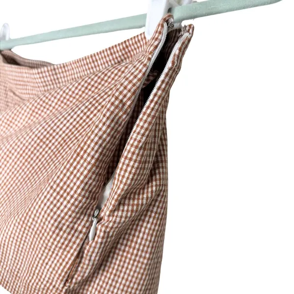 Free People Fitted Waist Straight Hem Plaid Big Dreams Mini Skort Size 4 Orange - Image 5