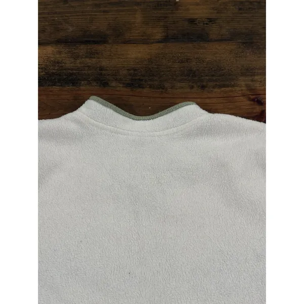Vintage Fleece Grandma Pullover Sweater Nature Pinecones White Green Size Large - Image 9
