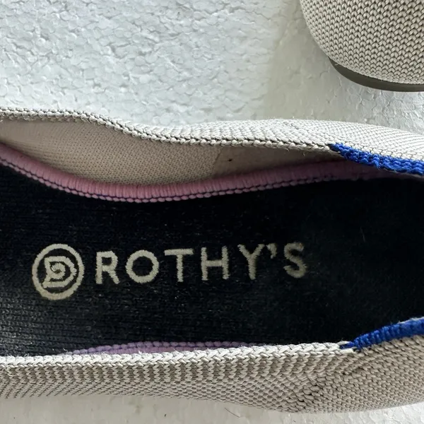 Rothy’s The Flat Round Toe Shoe Sz 8 Stretch Slip On Comfort Gray - Image 9