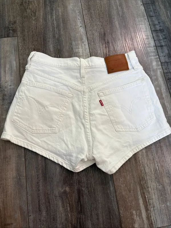 Levi's 501 White High-Rise Denim Jean Shorts - Image 2