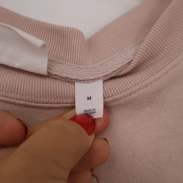 Gap x Disney Minnie Mouse Sweatshirt Womens Medium Pink Rose Gold Metallic Logo - Image 3
