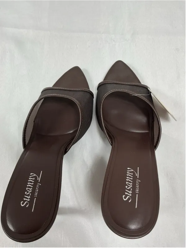 Womans NWT Susanny Slip On Stiletto Mules Eu 40 Us 9 Coffee Color - Image 5