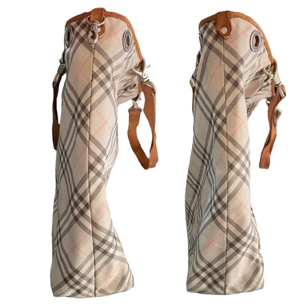 Burberry Blue Label Check Leather Trim Bucket Tote - Image 5