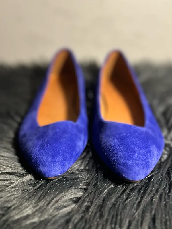 Madewell The Sidewalk Skimmer Suede Blue Pointed-Toe Flats Sz 8 - Image 4