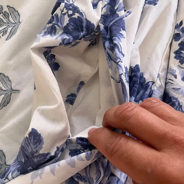 Abercrombie Emerson Poplin Puff Sleeve Mini Dress Floral Blue White Small‎ - Image 4