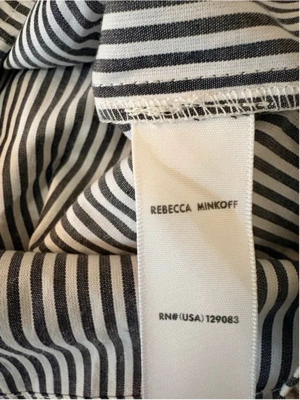 Rebecca Minkoff Women's Linda Stripe Ruffle Top Size M (19-20” PTP) NWT - Image 8