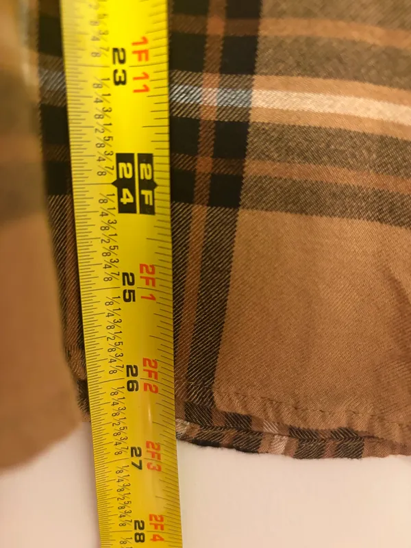 H&M Regular Fit Plaid Button-Up Shirt Brown/Black/White Cotton M - Image 5