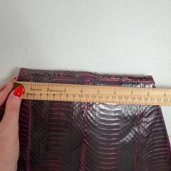J. Renee Small Crossbody Bag Purple Snakeskin Embossed Vintage Faux Leather - Image 12