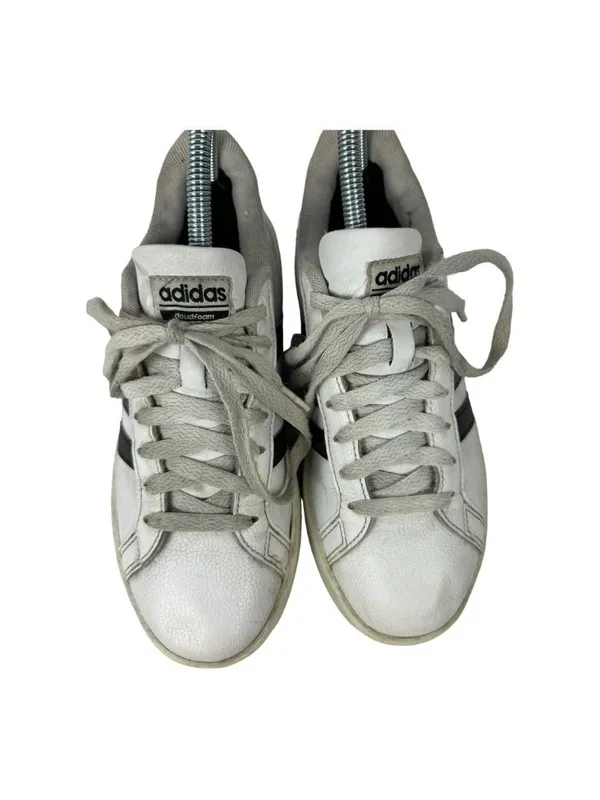 Adidas Cloudfoam Advantage Sneakers Womens Size 6.5 White Black Lace Up - Image 6