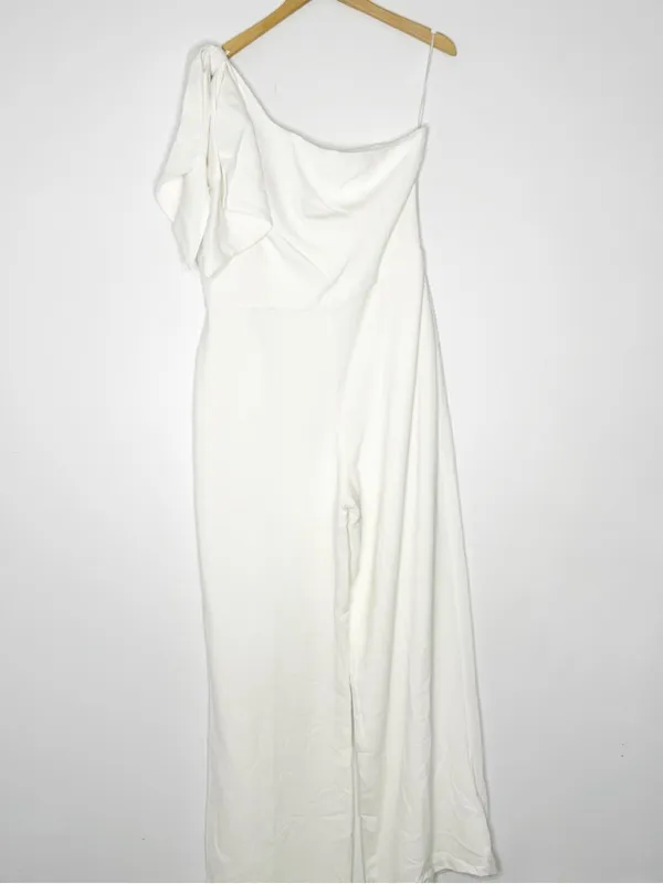 Dress the Population Tiffany One Shoulder Jumpsuit White XXL NWT - Image 2