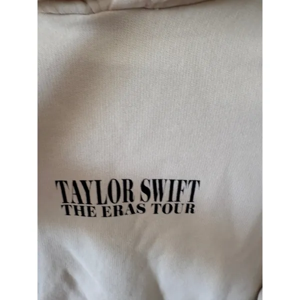 Taylor Swift The Eras Tour Official Beige Graphic Hoodie Sweatshirt XS - Image 2