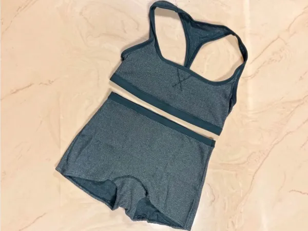 PINK VICTORIA’S SECRET Cotton Dorm Shine Green Waffle Knit Bralette Boyshorts L - Image 3