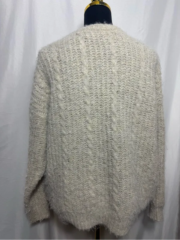 Arizona Jeans Cozy women’s Cream Textured Knit Sweater cable knit casual fall oversized medium - Image 5