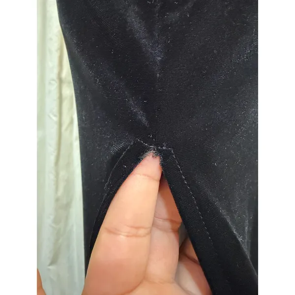 Misty Rose Black Velvet Strapless Maxi Dress M‎ Side Slit Bodycon Gothic Vampire - Image 13