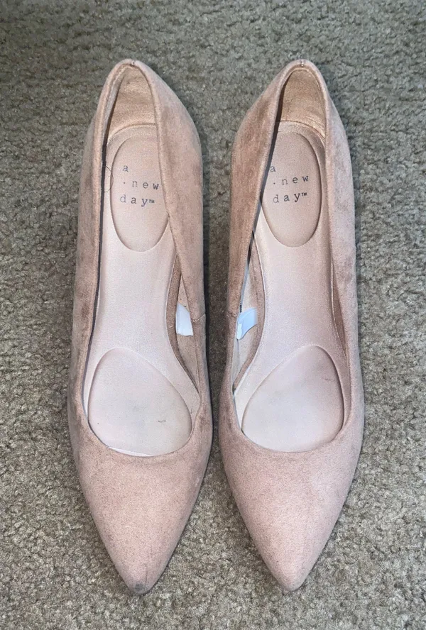 A New Day Nude Suede Heels - Image 2