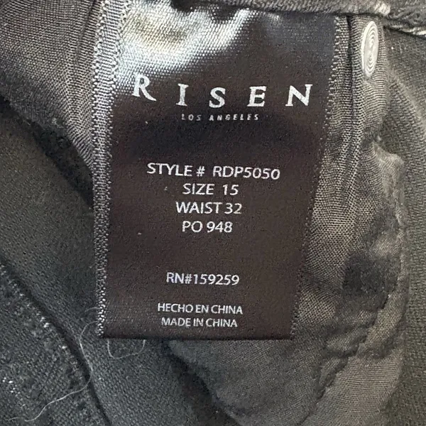 Risen Women's High Rise Distressed Raw Hem Flare Jeans 32/15 NWT - Image 11