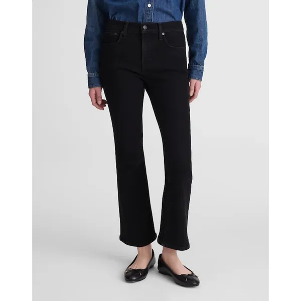 Madewell The Flare Crop Jean in Super Stretch Denim Black Frost US 28 NWT - Image 2
