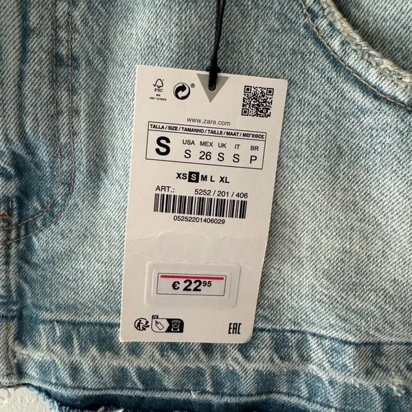 NEW! Zara Denim‎ Skirt Effect Crop Top - Image 9
