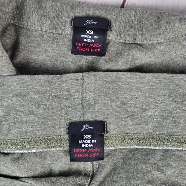J. Crew Dreamy long-sleeve cotton pajama set XS Olive Green Pink Piping AC318 - Image 6