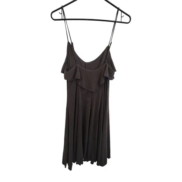 Anthropologie Dress Women Size Medium Ruffle Green Mini Summer Sadie & Sage - Image 3