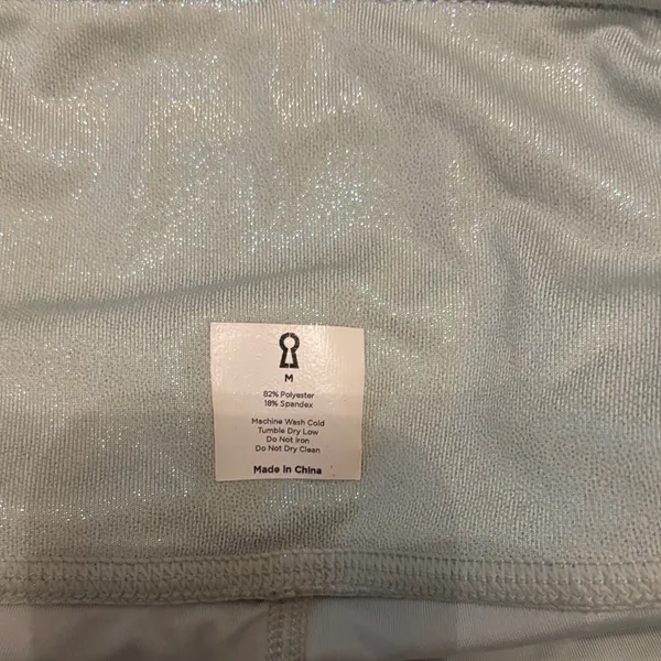 Alphalete liquid shimmer green full length Leggings medium - Image 3
