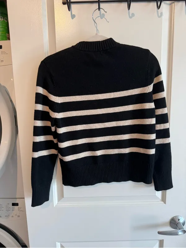 a new day Black and Cream Striped Crewneck Sweater - Image 3