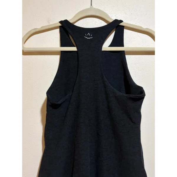 Beyond Yoga Size S Spacedye Ruffled Up High Neck Racerback Dress Black - Image 10