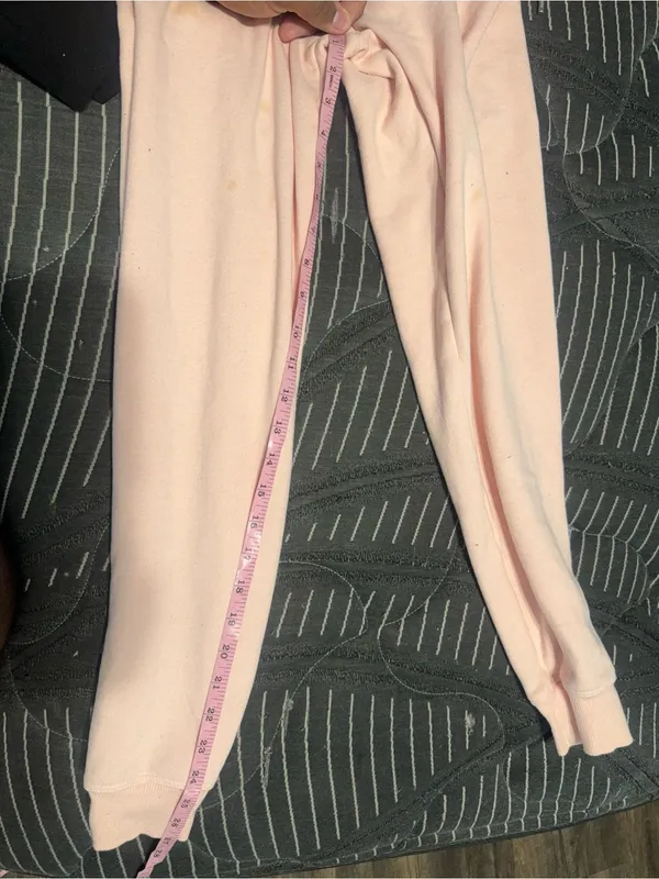 Women’s DKNY logo rhinestone drawstring sport pink jogger sweatpants size small - Image 9