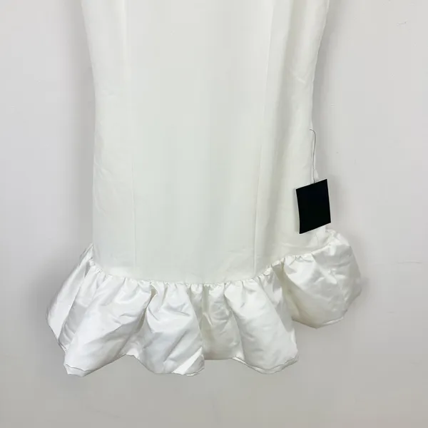 Lulus Superb Aura White Ruffled Drop Waist Mini Dress Bubble Hem Party XS NWT - Image 13