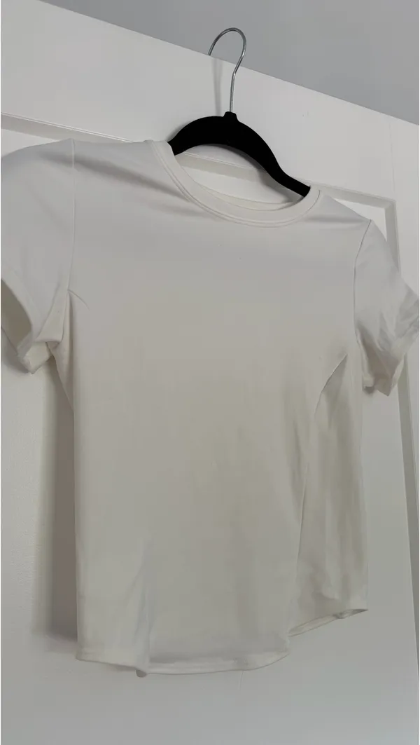 White Midi Workout Tee - Image 3