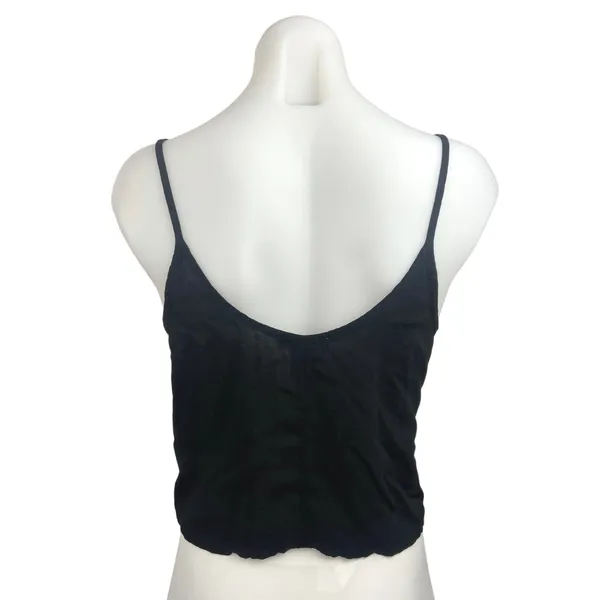 Love Squared Black Floral Embroidered Cami Camisole Boho Hippie Tank Top Size M - Image 2