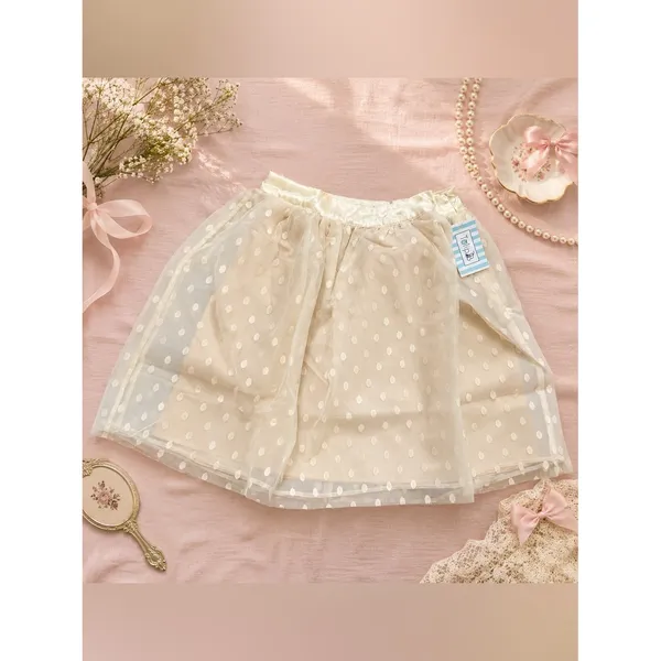 NWT Ivory Swiss Dot Mesh‎ Overlay Mini Skirt Women's Small Tulip B Coquette - Image 9