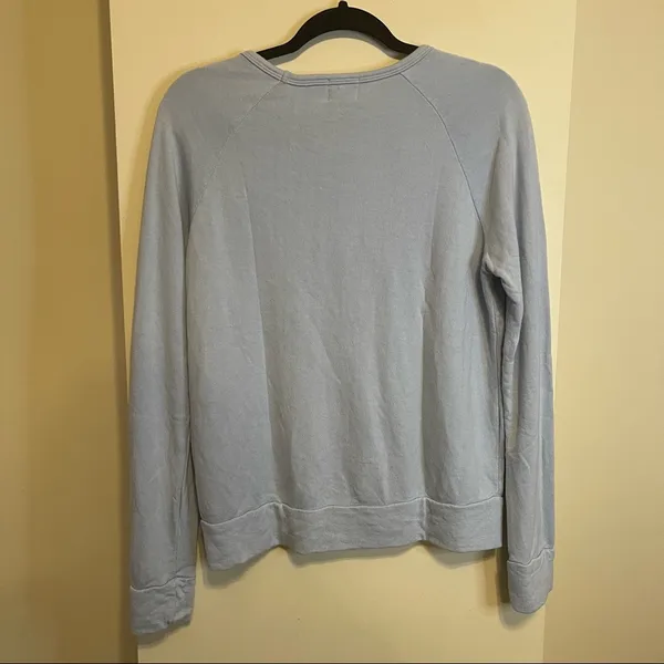 Sundry Baby Blue French Terry Rainbow Heart Crew Neck Sweatshirt NEW WITHOUT TAG - Image 3