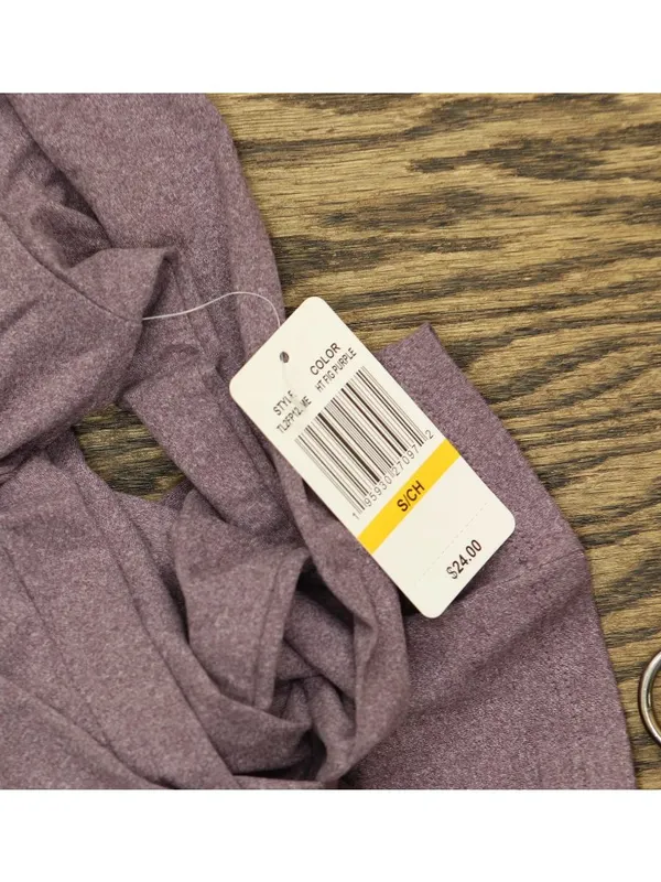 NWT 32 Degrees Mock-Neck Long-Sleeve Top Heather Fig Purple S - Image 4