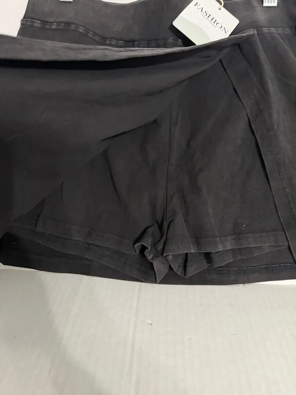 Fashion Clothing Black Women's Skort with Front Overlay - Image 2