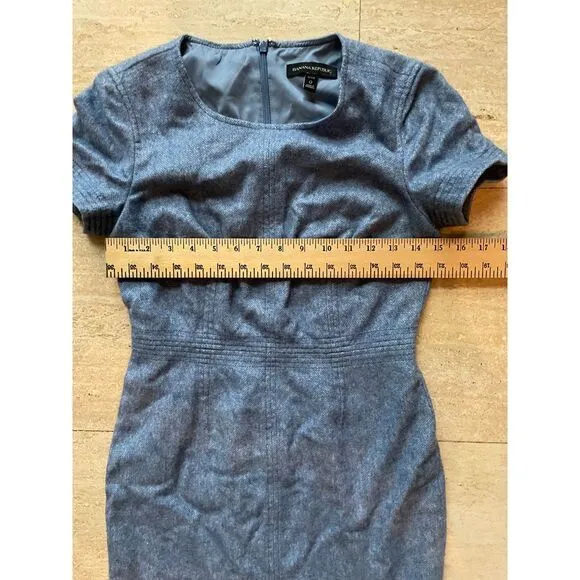 Banana Republic‎ Petite blue Denim Short-Sleeve Dress Casual Office Wear size 0 - Image 3