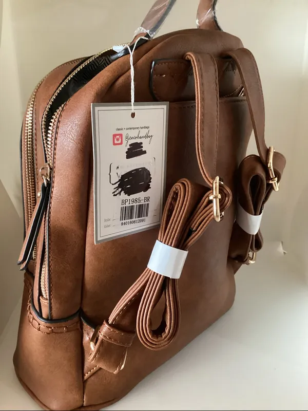 Jen & Co Brown Marty Vegan Backpack bag. - Image 10