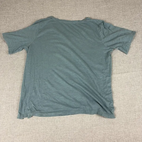 Eileen Fisher Shirt Womens M Blue V-Neck Short Sleeve Organic Cotton Jersey Top - Image 9