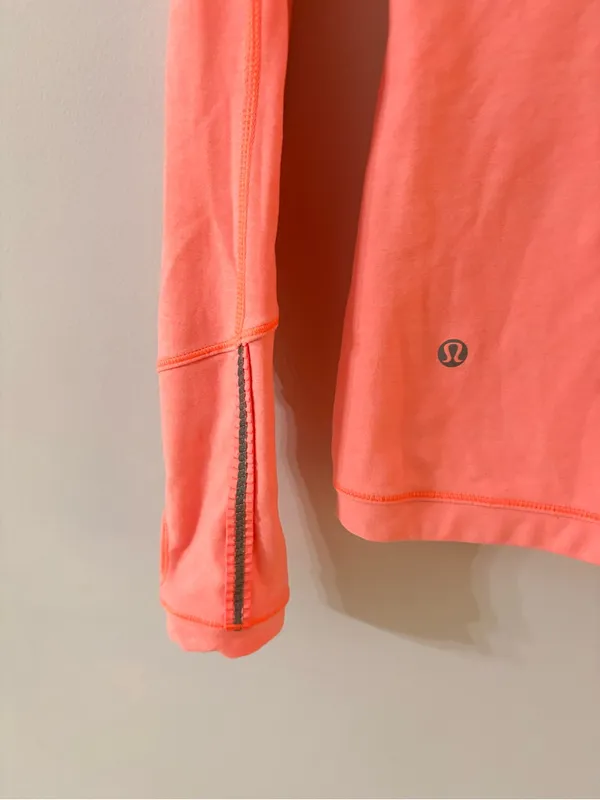 lululemon athletica Coral Pink Long-Sleeve Zip V-Neck Pullover - Image 9