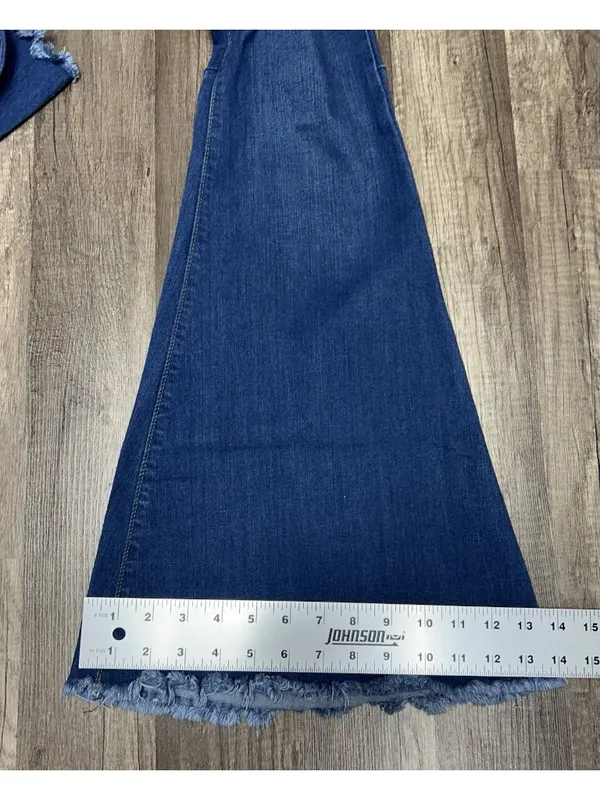 Judy Blue Super Flare Jeans Women’s 1/25 Blue Raw Hem High Rise Boho Retro - Image 8